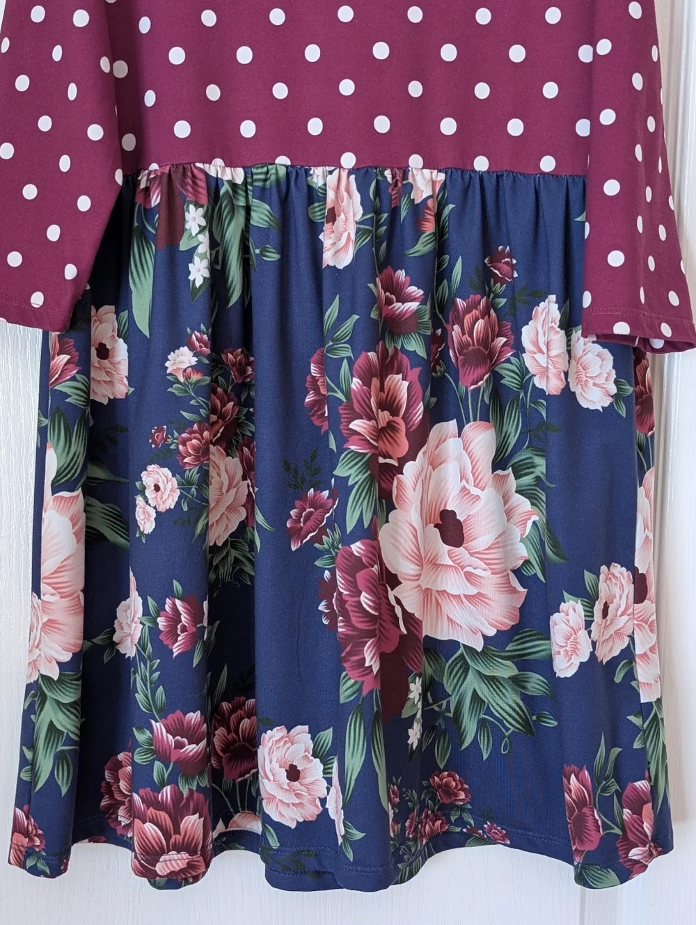 🌸Penelope Plumm Girls Polka Dot Floral Long Sleeve Dress. Size 8